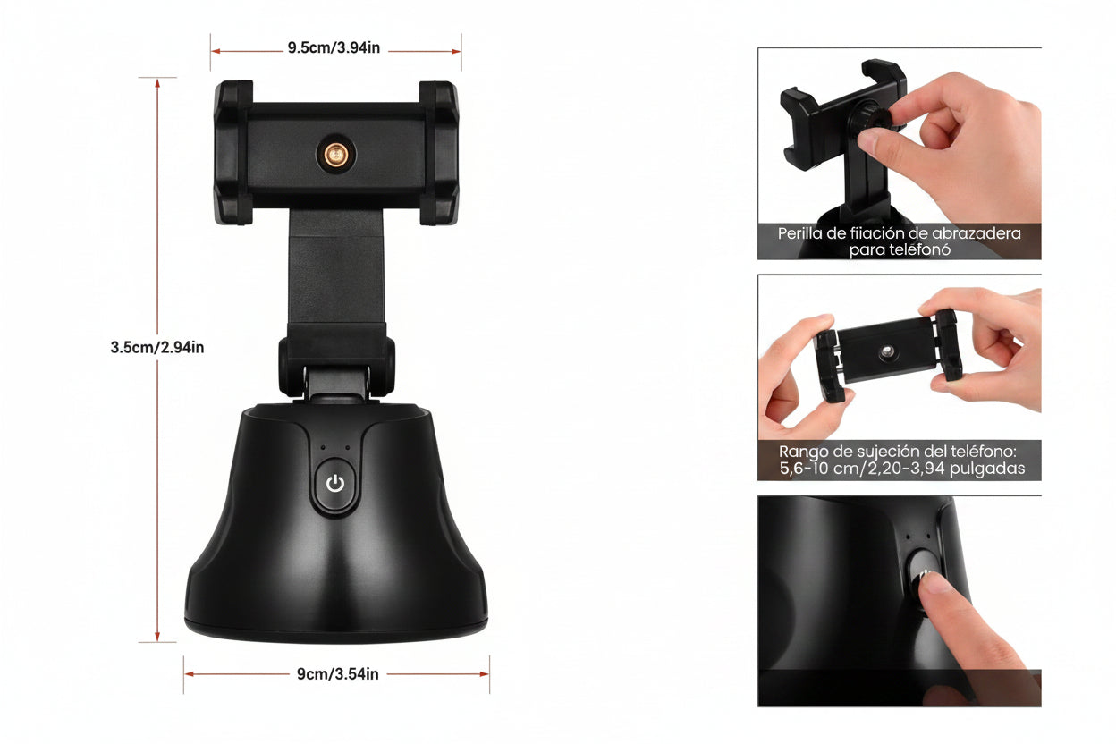 Trípode Inteligente Seguimiento 360° - Soporte Motorizado para Celular - Grabación Manos Libres