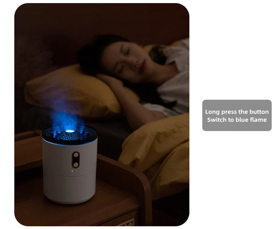 Difusor de Aromas Ultrasónico Volcán - Aromaterapia y Relajación - Humidificador LED