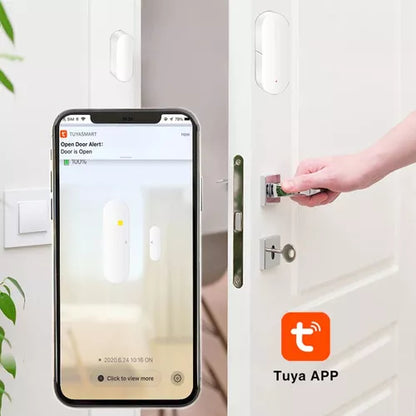 Sensor Inteligente WiFi para Puertas y Ventanas - Alarma de Seguridad - Monitoreo por App Tuya