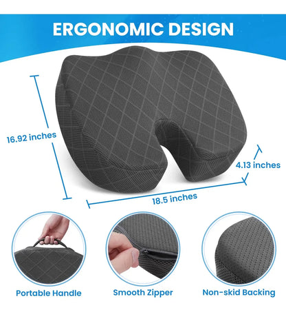 Cojín Ortopédico Ergonómico XR118 - Soporte para Coxis y Lumbar - Almohada Transpirable