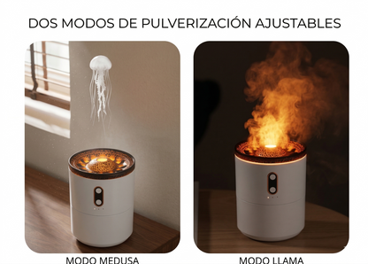 Difusor de Aromas Ultrasónico Volcán - Aromaterapia y Relajación - Humidificador LED
