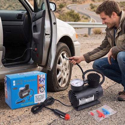 Mini Compresor de Aire 12V - Inflador Portátil para Autos - Bomba Eléctrica Neumáticos