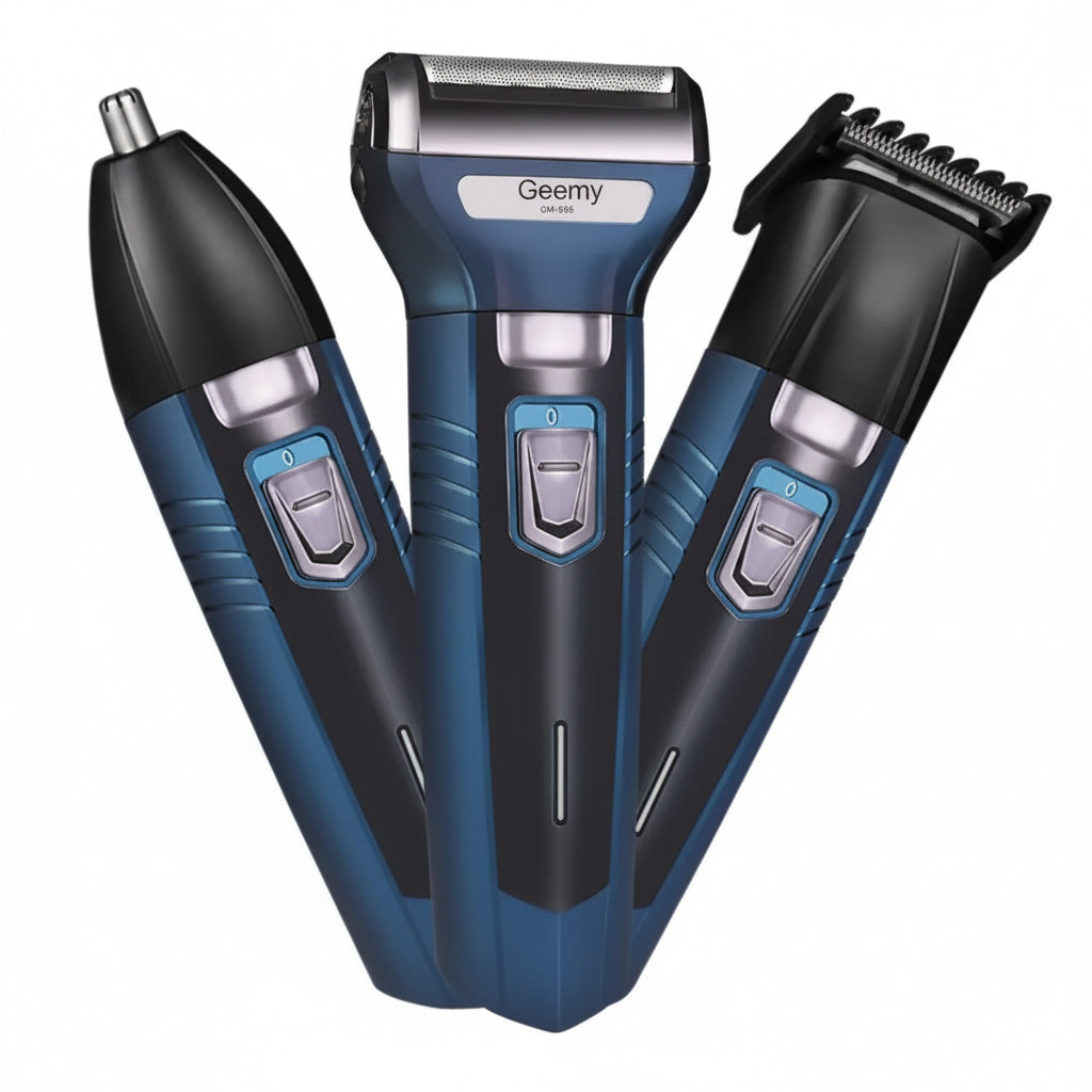 Máquina Multigroomer Geemy 3 en 1 - Recortadora de Barba y Cabello - Afeitadora Inalámbrica Recargable (Azul)